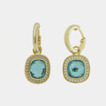 Orecchini in Argento 925 a cerchio con zircone blu SIMEONE - gioiello BySimon