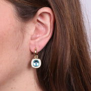 Orecchini in Argento 925 a cerchio con zircone blu