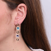 Orecchini in Argento 925 con zirconi quadrati pendenti