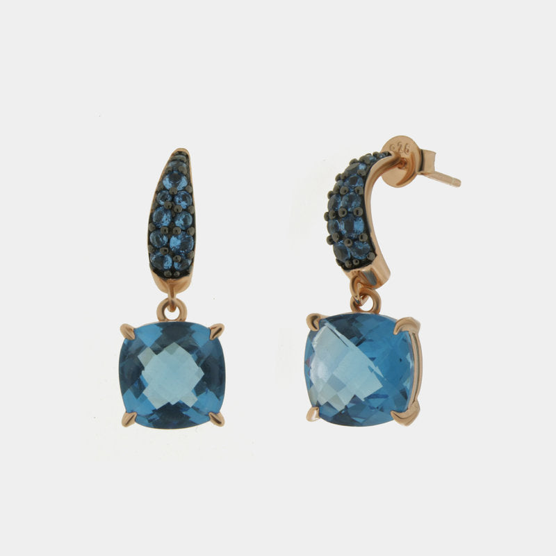 Orecchini in Argento 925 con zircone blu SIMEONE - gioiello BySimon