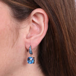 Orecchini in Argento 925 con zircone blu SIMEONE - gioiello BySimon