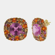 Orecchini in Argento 925 a lobo con quadrato colorato