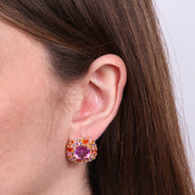 Orecchini in Argento 925 a lobo con quadrato colorato