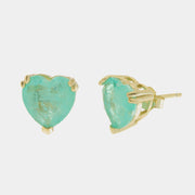 Orecchini in Argento 925 cuore verde a lobo