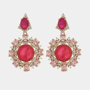 Orecchini in Argento 925 con zirconi rossi e rosa