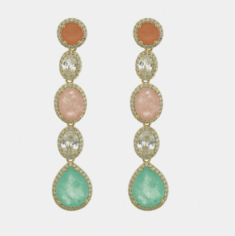 Orecchini in Argento 925 con zirconi pendenti SIMEONE - gioiello BySimon