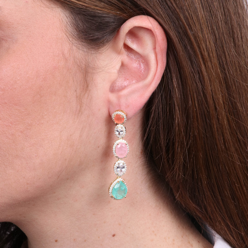 Orecchini in Argento 925 con zirconi pendenti SIMEONE - gioiello BySimon