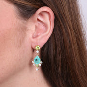 Orecchini in Argento 925 con zirconi verdi