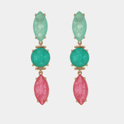 Orecchini in Argento 925 con zirconi verdi e rosa