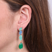 Orecchini in Argento 925 con zirconi verdi e blu