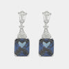 Orecchini in Argento 925 con zircone blu rettangolare