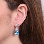 Orecchini in Argento 925 con zircone acqua rettangolare SIMEONE - gioiello BySimon