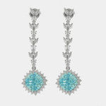 Orecchini in Argento 925 con zircone acqua pendente SIMEONE - gioiello BySimon