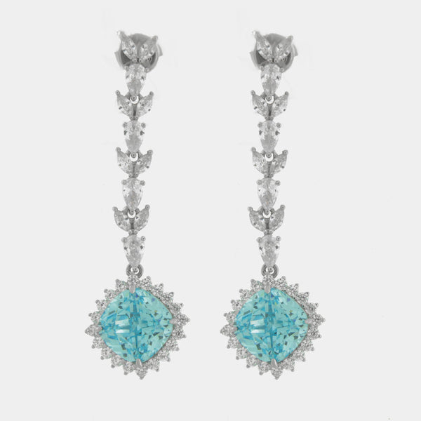 Orecchini Pendenti In Argento 925 Placcati Oro 14K Con CZ – Ipoallergenici, Catena, Per Orecchie Sensibili