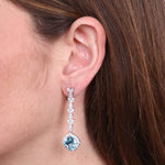 Orecchini in Argento 925 con zircone acqua pendente SIMEONE - gioiello BySimon