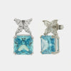Orecchini in Argento 925  quadrato con zircone acqua