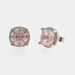 Orecchini in Argento 925 a lobo con zircone rosa SIMEONE - gioiello BySimon