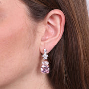 Orecchini in Argento 925 con zircone rosa