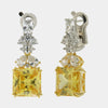 Orecchini in Argento 925 quadrato con zircone giallo