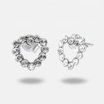 Orecchini in Argento 925 a lobo con cuore impreziosito da cristalli - BYSIMON gioielli