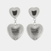 Orecchini in Argento 925 con doppio cuore graffiato e lucido