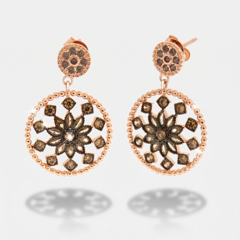 Orecchini in Argento 925 fiore in stile antico Collezione Novecento - BYSIMON gioielli