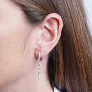 Orecchini in Argento 925 cerchio con zirconi pendenti