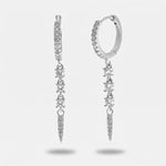 Orecchini in Argento 925 cerchio con zirconi pendenti Collezione Hanoi - BYSIMON gioielli