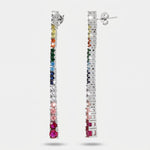 Orecchini in Argento 925 tennis colorato pendente Collezione Hanoi - BYSIMON gioielli