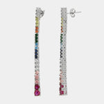 Orecchini in Argento 925 tennis colorato pendente Collezione Hanoi - BYSIMON gioielli