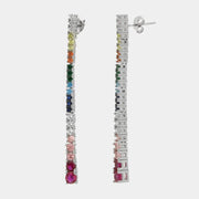 Orecchini in Argento 925 tennis colorato pendente