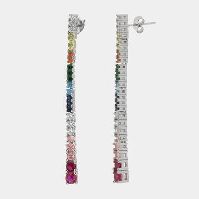 Orecchini in Argento 925 tennis colorato pendente Collezione Hanoi - BYSIMON gioielli