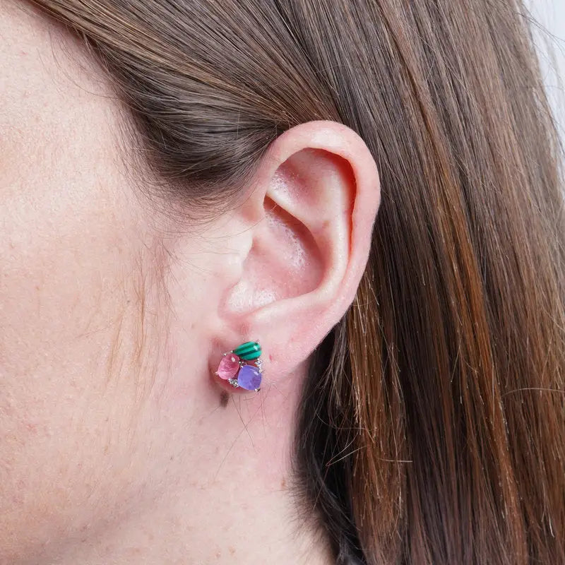 Orecchini in Argento 925 zirconi colorati Collezione Hanoi - BYSIMON gioielli