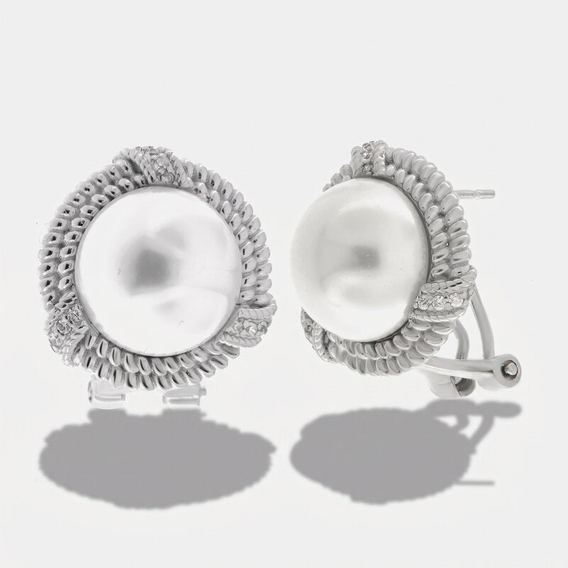 Orecchini in Argento 925 a lobo con perla Collezione Hanoi - BYSIMON gioielli