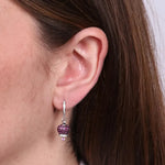 Orecchini in Argento 925 a cerchio con campanella rossa