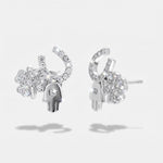 Orecchini in Argento 925 ferro di cavallo mano di fatima quadrifoglio portafortuna Collezione Hanoi - BYSIMON gioielli