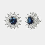 Orecchini in Argento 925 fiore con punto luce blu - BYSIMON gioielli