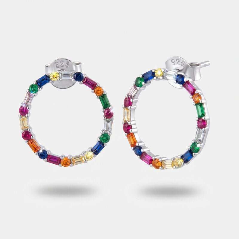 Orecchini in Argento 925 cerchio colorato Collezione Hanoi - BYSIMON gioielli