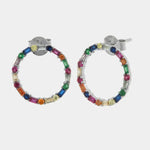 Orecchini in Argento 925 cerchio colorato Collezione Hanoi - BYSIMON gioielli