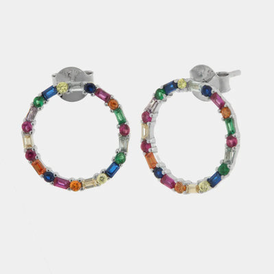 Orecchini in Argento 925 cerchio colorato Collezione Hanoi - BYSIMON gioielli