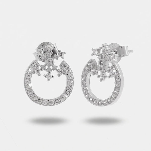 Orecchini in Argento 925 ferro di cavallo zirconato Collezione Hanoi - BYSIMON gioielli