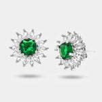 Orecchini in Argento 925 fiore zirconato verde Collezione Hanoi - BYSIMON gioielli