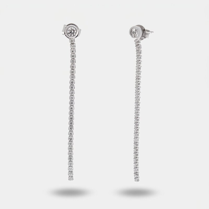 Orecchini in Argento 925 lunghi con punto luce - BYSIMON gioielli