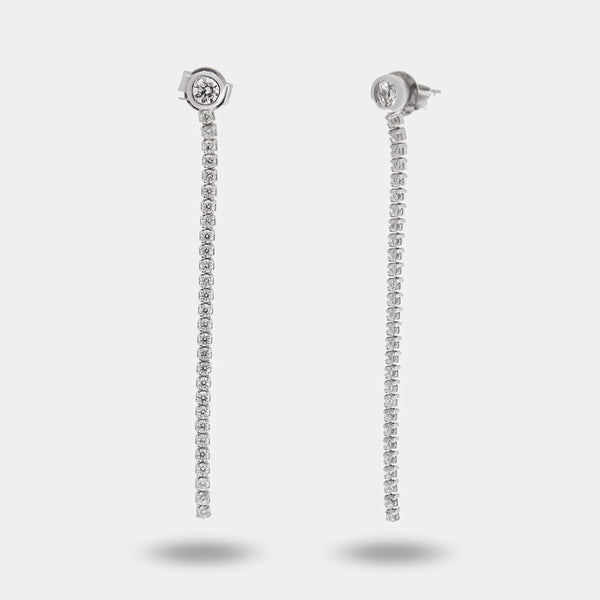 Orecchini in Argento 925 lunghi con punto luce - BYSIMON gioielli