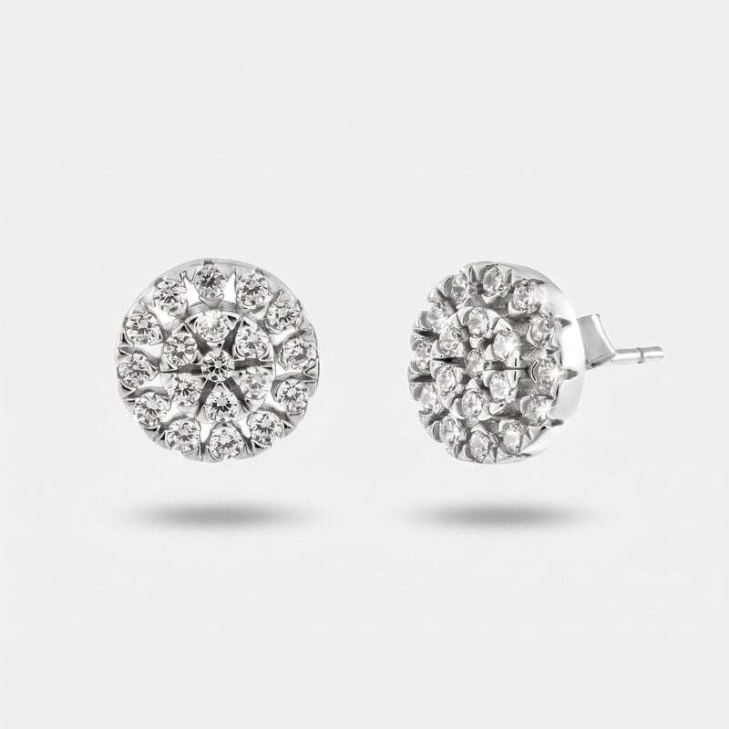 Orecchini in Argento 925 cerchio zirconato Collezione Hanoi - BYSIMON gioielli