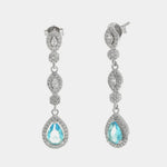 Orecchini in Argento 925 goccia azzurra con zirconi Collezione Hanoi - BYSIMON gioielli