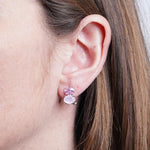 Orecchini in Argento 925 zirconi rosa Collezione Hanoi - BYSIMON gioielli