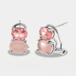 Orecchini in Argento 925 zirconi rosa Collezione Hanoi - BYSIMON gioielli