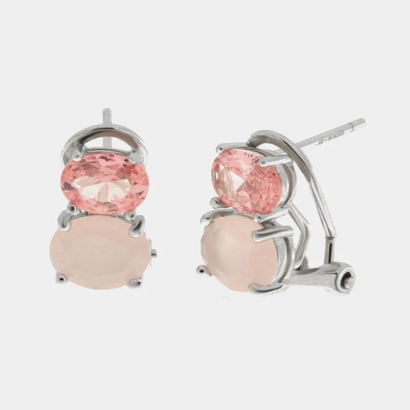 Orecchini in Argento 925 zirconi rosa Collezione Hanoi - BYSIMON gioielli