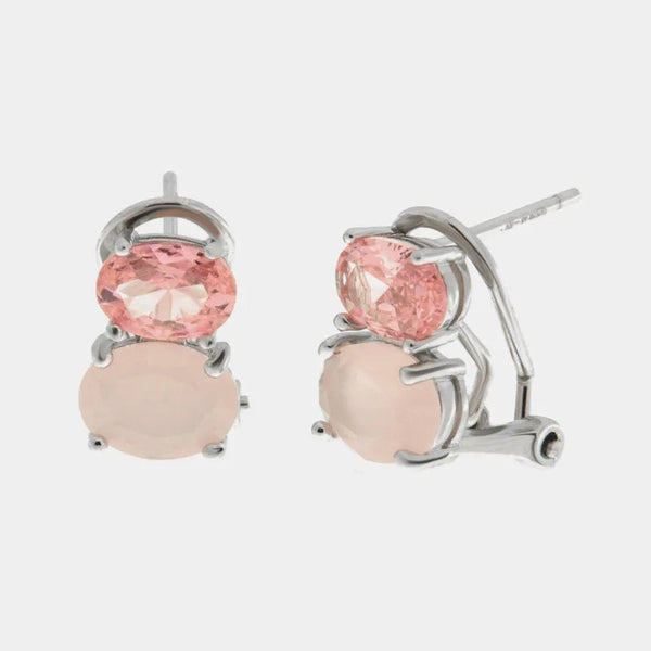 Orecchini in Argento 925 zirconi rosa Collezione Hanoi - BYSIMON gioielli